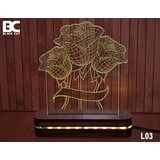 Black Cut 3D lampa jednobojna - ruže ( L03 ) | ePonuda.com