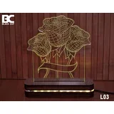 3D lampa jednobojna - ruže ( L03 )