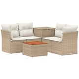  Set sofe 6 kom. Bež i krem bijela Poli Rattan i čelik | shoptok.hr
