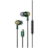 Usams STEREO SLUŠALKE EP-43 METAL USB-C ZA TELEFONE TEMNO ZELENE, (21968902) | Shoptok.si