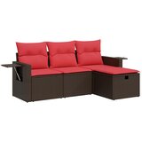  4-dijelni set vrtnih sofa od poliratana s jastucima smeđi | shoptok.hr