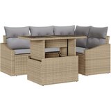  Garnitura za vrt Set od 5 Bež Siva Ratan Poliester | shoptok.hr