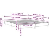  Okvir kreveta bez madraca boja hrasta sonome 160x200 cm drveni | Eponuda.com