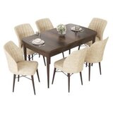 Hanah home set trpezarijski sto i 6 stolica nef baroque cream | ePonuda.com