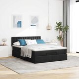  Otomanski krevet s madracem i LED crni 140x190 cm tkanine | shoptok.hr