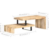  2-dijelni set stolića za kavu od masivnog drva manga | shoptok.hr