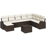 vidaXL set vrtne sofe od 8 dijelova s jastučićima sivo poli ratan, 2-sjedna vrtna sofa s pohranom i jastučićima smeđi poli ratan Cijene