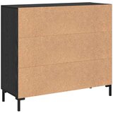 vidaXL Strani šal Črna 90 x 34 x 80 cm Konstruiran les | Shoptok.si