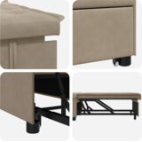  Sofa postelja Taupe 194 x 67 x 82 cm Mikrovlakna, (5000138559) | Shoptok.si