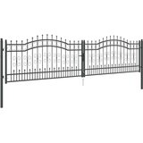  Kapija s vrhom u obliku koplja Siva 404 x 100 cm Čelik | shoptok.hr