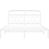 vidaXL Kovinski posteljni okvir z vzglavjem bel 140x200 cm | Shoptok.si
