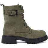 Shelvt Dark green workers with thick soles and lacing Cene