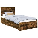  Krevetna konstrukcija s ladicama Dimljeni hrast 90 x 190 cm | shoptok.hr