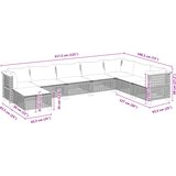 8-dijelni set vrtnih sofa od poliratana s jastucima crni Crna 63.5 x 63.5 x 62 cm | Shoptok.si