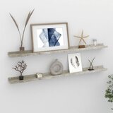 Maison Chic 2 kosi Stenske Police - Viseče police betonsko siva 100x9x3 cm, (21793739) | Shoptok.si