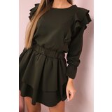 Kesi Dress with khaki vertical ruffles | Eponuda.ba