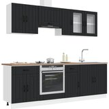  8-dijelni set kuhinjskih ormarića Kalmar konstruiranog drva Crna | Shoptok.si
