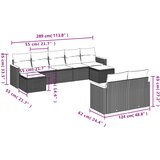  9-dijelni set vrtnih sofa od poliratana s jastucima sivi | shoptok.hr