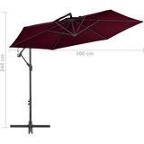  Konzolni suncobran s aluminijskim stupom bordo 300 cm | shoptok.hr
