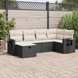 vidaXL 6-dijelni set vrtnih sofa s jastucima crni od poliratana | shoptok.hr