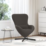 vidaXL jajčna stolica temno siva puhasta tkanina | Shoptok.si