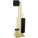Wenko 26034100 - set za WC RIVALTA 18x70 cm nerđajući čelik/zlatna/bela/crna | Eponuda.com