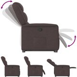  Naslonjač na podizanje tamnosmeđi od tkanine | shoptok.hr