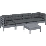  Vrtna sedežna garnitura 5-delna z blazinami trdna borovina, (20972398) | Shoptok.si