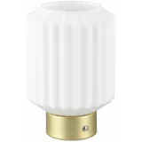 Tri O Bijela/u zlatnoj boji LED stolna lampa s mogućnosti zatamnjivanja sa staklenim sjenilom (visina 19,5 cm) Lord –
