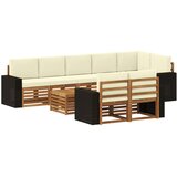  Set vanjskih sofa 9 kom. Prirodna i krem Poliester | Shoptok.si