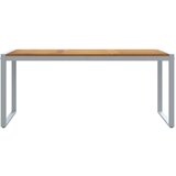 Vanjski Zunanja jedilna miza Siva 180x90x75 cm Jeklo in trden les akacija | Shoptok.si