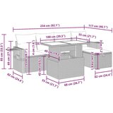  6-dijelni set vrtnih sofa s jastucima bež od poliratana | shoptok.hr