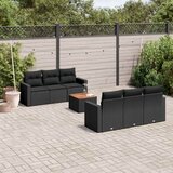  7-dijelni set vrtnih sofa od poliratana s jastucima crni Crna 66 x 62 x 69 cm | Shoptok.si