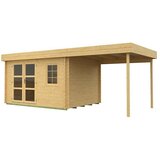 KIEHNHOLZ Vrtna hiška Lounge 2 (Zunanje dimenzije vključno s strešnim previsom (Š x G): 605 x 282 cm, Les, Rjava) | Shoptok.si