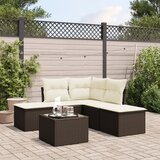  6-dijelni set vrtnih sofa od poliratana s jastucima smeđi | shoptok.hr