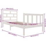  Za krevet od masivne borovine bijeli 90 x 200 cm | shoptok.hr