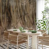 Foto tapeta - Dry leaves - landscape of tall grasses in boho style with paint patterns 250x175 Vodootporna | shoptok.hr
