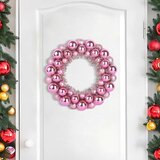vidaXL Božični venci z kroglicami 2 pcs Roza 33 x 33 x 7 cm Polistiren | Shoptok.si
