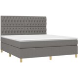  Box spring postelja z vzmetnico temno siva 180x200 cm blago, (20790680) | Shoptok.si