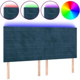  LED uzglavlje tamnoplavo 180x5x118/128 cm baršunasto | shoptok.hr