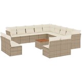 vidaXL 14-dijelni set vrtnih sofa s jastucima poliratan Bež | shoptok.hr
