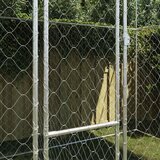  Kavez za psa s krovom Srebrno 400 x 200 x 256 cm Čelik i PE | shoptok.hr