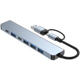 INF 2-v-1 USB-C / USB zvezdišče 7 vrat USB3.0 za Windows MacOS Grey, (21280200) | Shoptok.si
