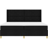 Krevet s opruga kutije s LED trakama Crna 200 x 200 cm tkanina | Eponuda.com