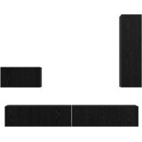 TV Kabinet za Zid Zidne 4 pcs Crni hrast Konstruirano drvo | shoptok.hr