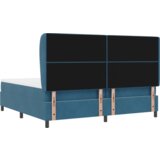  Visoka postelja z vzmetnico temno modra 200x200 cm žamet, (22050119) | Shoptok.si