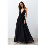 Trendyol Black Chiffon Long Woven Evening Dress Cene