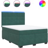 vidaXL Box spring postelja z vzmetnico temno zelen 140x190 cm žamet, (21307980) Cene