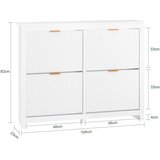 SoBuy OMARA ZA ČEVLJE s 4 vrati Bela 104x23x82cm Sodobno | Shoptok.si