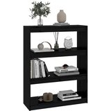 Ormarić za knjige / sobna pregrada crni 80x30x103,5 cm borovina | shoptok.hr